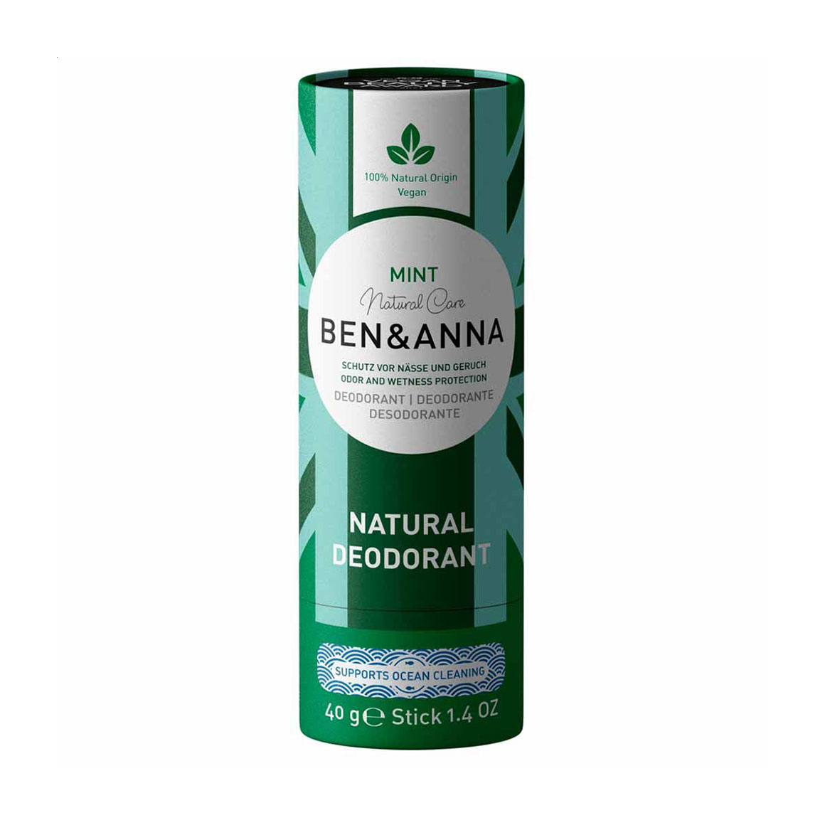 Дезодорант-стік Ben &amp; Anna Natural Deodorant, Mint, в еко упаковці, 40 г