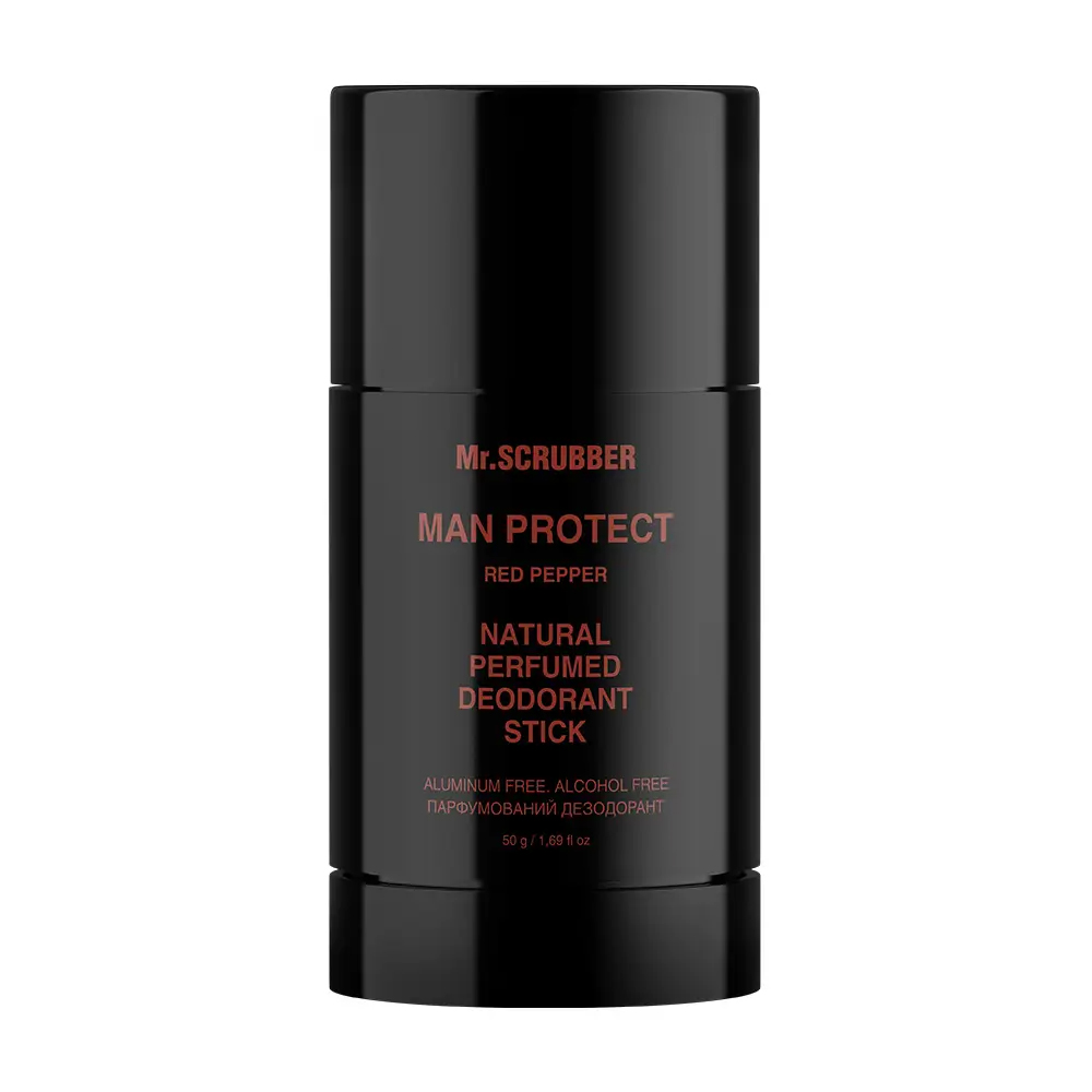 Натуральний парфумований чоловічий дезодорант-стік Mr.Scrubber Man Protect Red Pepper Natural Perfumed Deodorant Stick, 50 г